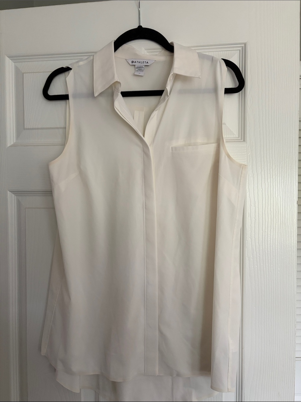 Athleta Cream Sleeveless Collared Tunic